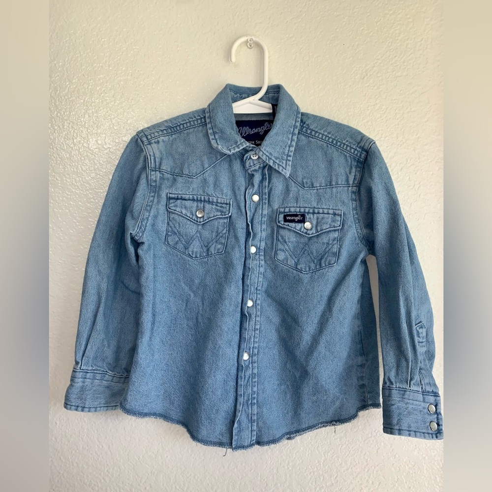 Denim wrangles long sleeve, size 3-4T